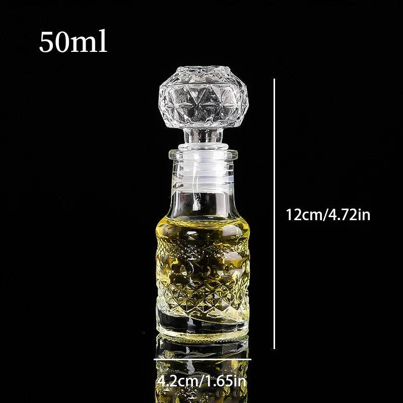 1Pcs 50ml Transparent Small Empty Spirit Whisky Wine Bottle Mini Glass Alcohol Liquor Bottles With Screw Cap Whiskey Decanter - P12 Hub Europe