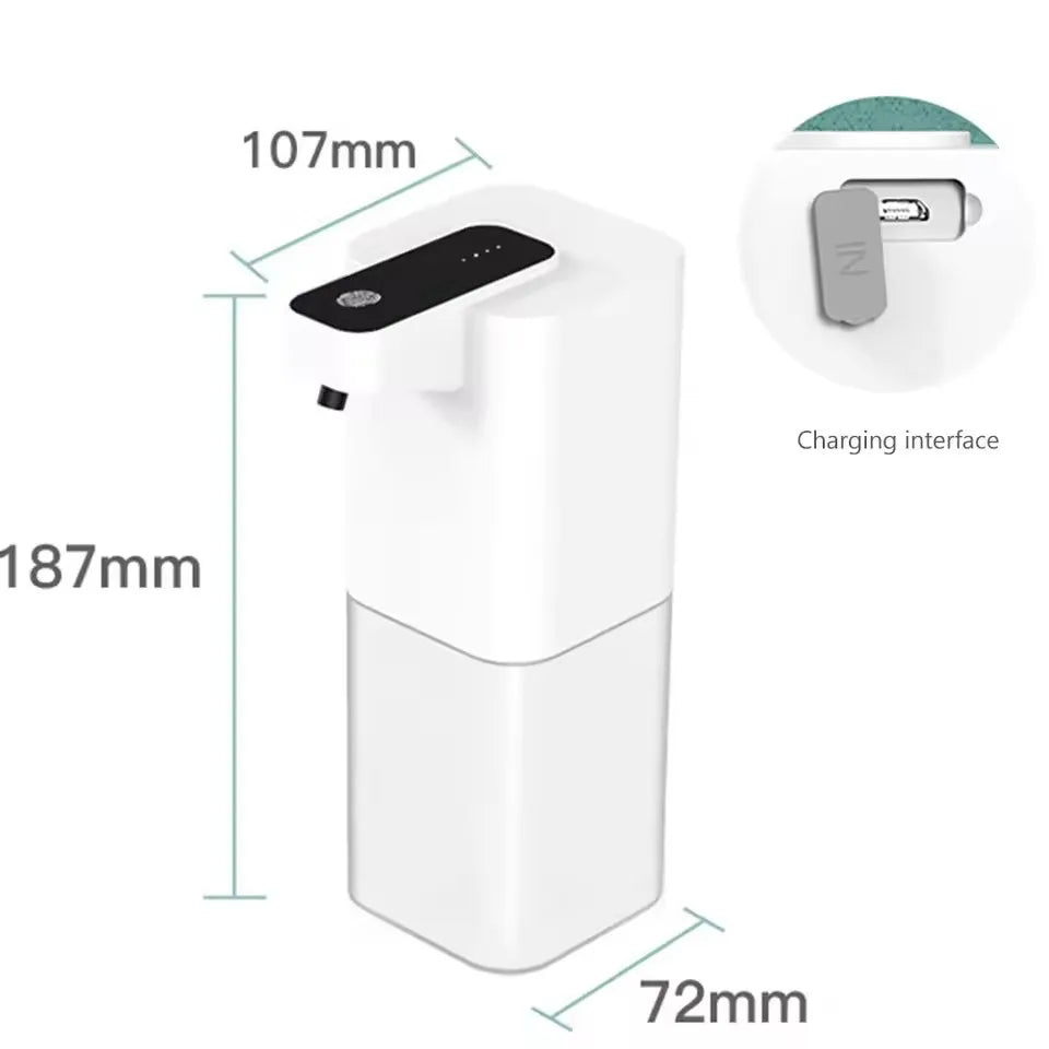 400ml/14oz USB Rechargeable Hand Free Touchless Smart Sensor Automatic Foam Liquid Soap Dispenser for Toilet Bathroom & Kitchen
