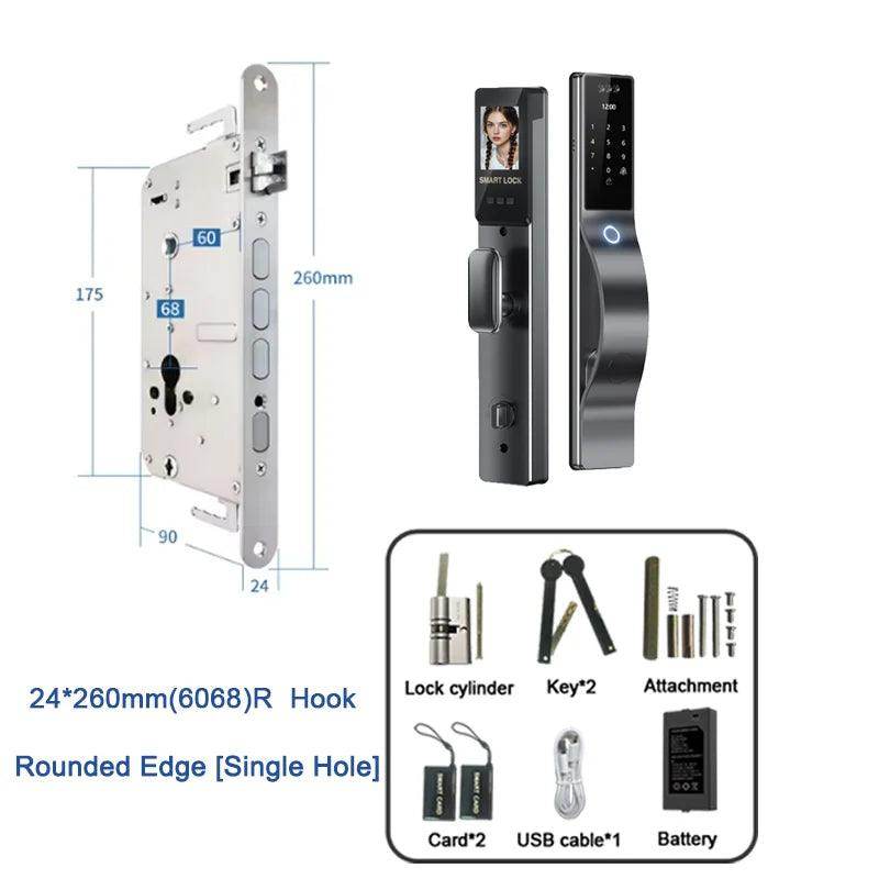 3D Face Lock WiFi, IP66, Fingerprint, Card, Code, 40-120mm - P12 Hub Europe