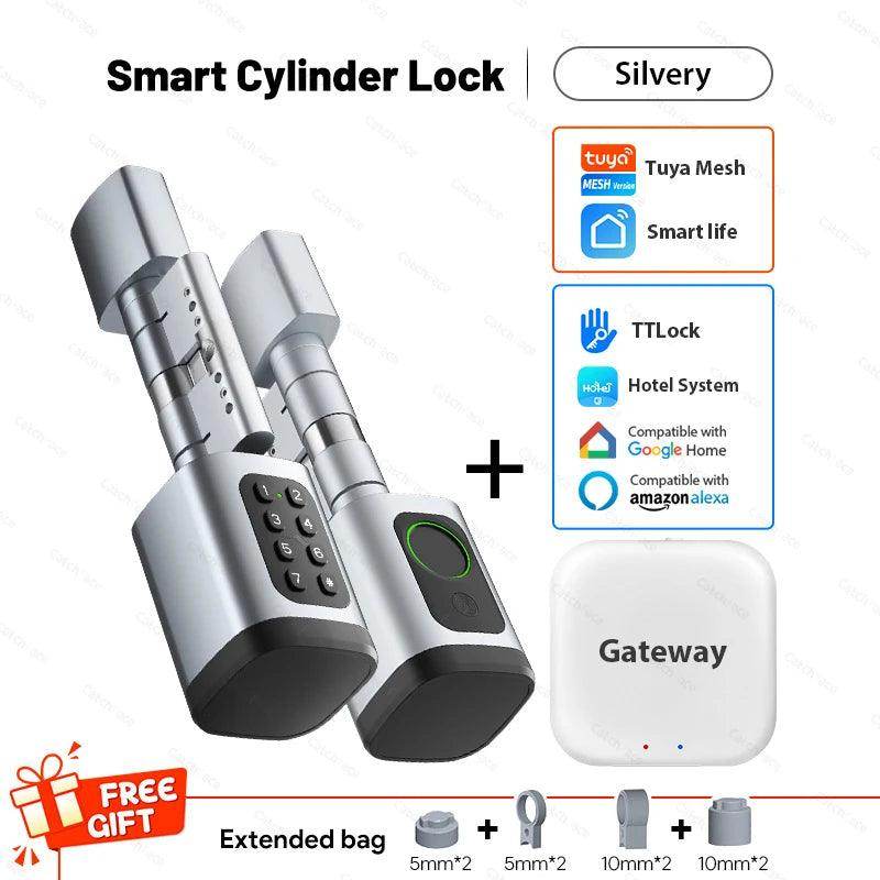 Cylinder Smart Door Lock Fingerprint, Card, Code, App - P12 Hub Europe