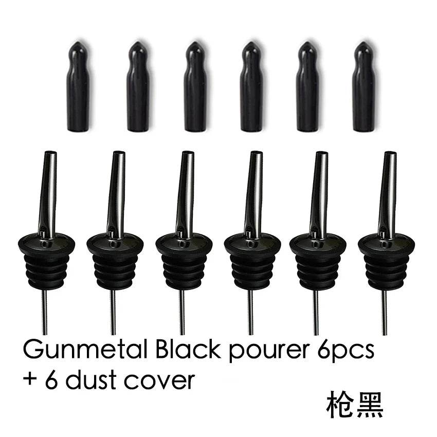 6PCS Stainless Steel Wine Pourer Stopper Bottle Pourer Spout Stopper Speed Pourer Bar Wine Accessories Set of 6 - P12 Hub Europe