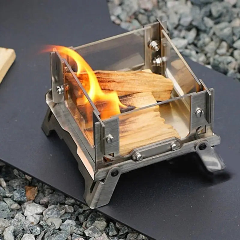 R6FE Heat Resistant Stainless Steel Portables Stove for Camp Backpacking Trip