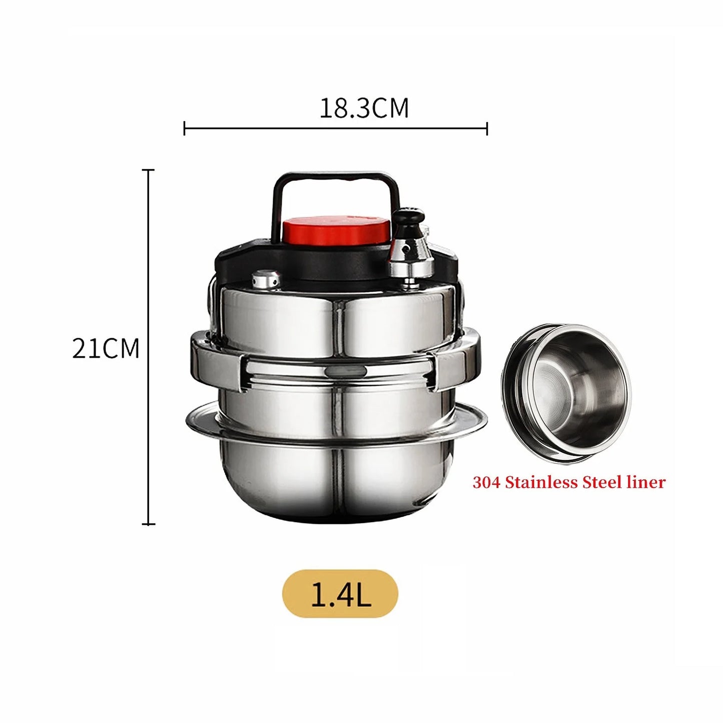 304 Stainless Steel Outdoor Camping Portable Micro Pressure Cooker Household Mini Pressure Cooker 5-minute Quick Cooking Pot