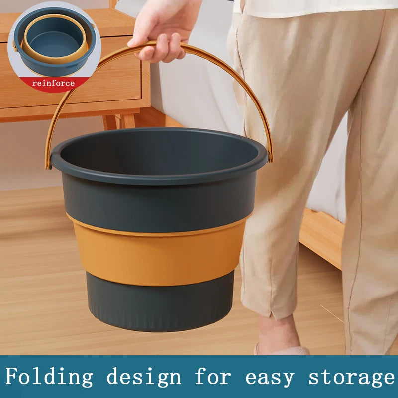 Portable Foldable Bucket Basin 5/10/17L Silicone Bucket Camping Laundry Basket Car Wash Fishing Bathroom Tool Household Supplies