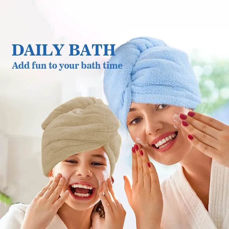 Microfiber Hair Towel Wrap for Women, Shower Spa Head Wrap Hair Drying Hat Turban Microfiber Terry Dry Absorbent Quick Dry Hair - P12 Hub Europe