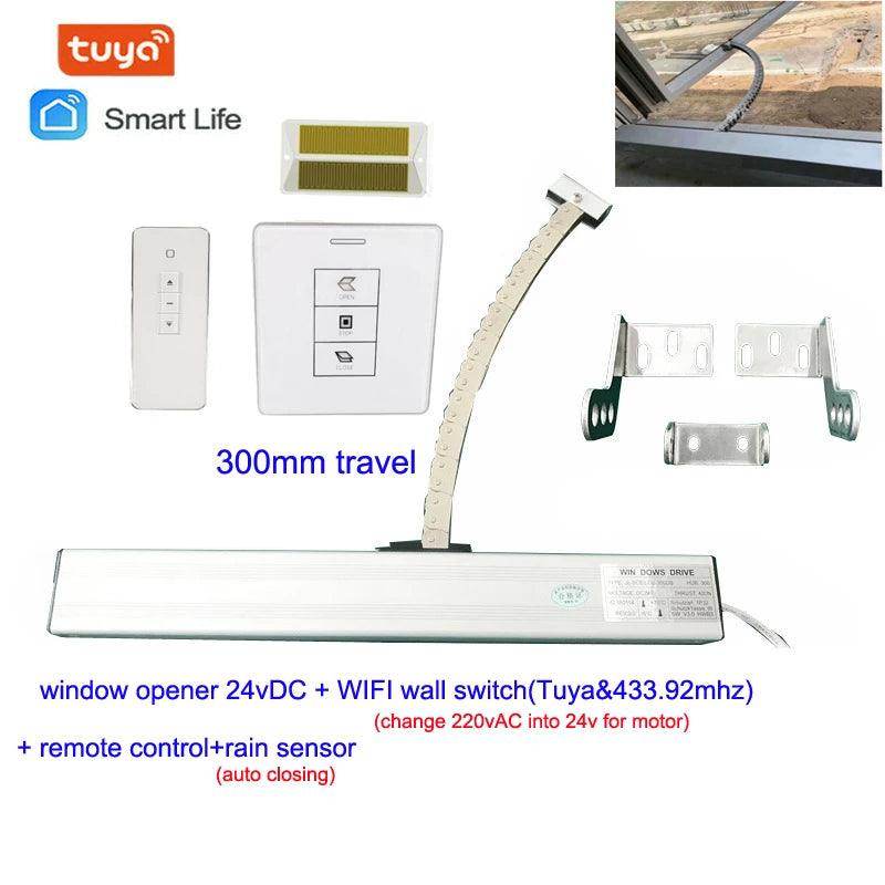 WiFi Smart Window Opener Kit | Casement, Hinge, Remote, Rain Sensor - P12 Hub Europe
