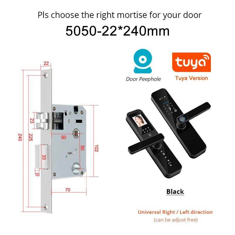 Fingerprint Door Lock w/ Camera & Display - P12 Hub Europe