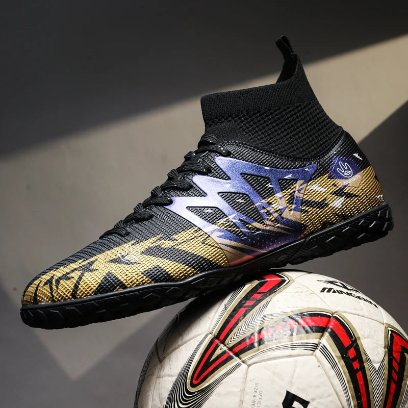 New Men Soccer Shoes Cleats Outdoor Sport Adult Football Boots Breathable Match Long Spikes Comfortable Training Boys Non Slip