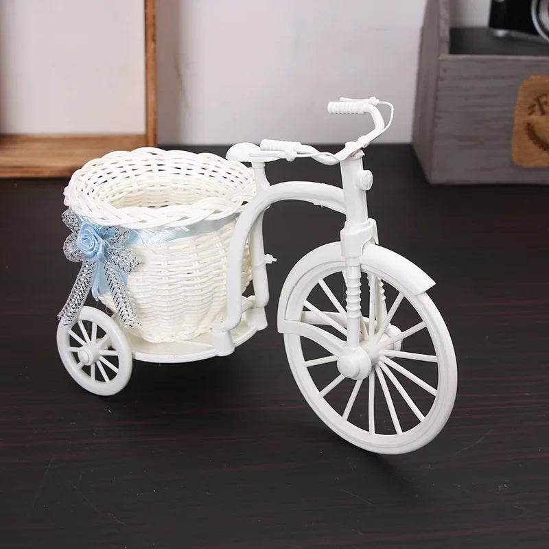 1Pc Tricycle Shaped Flower Basket Wedding Party Ceremony Decoration Bike Flower Storage Container Blue - P12 Hub Europe