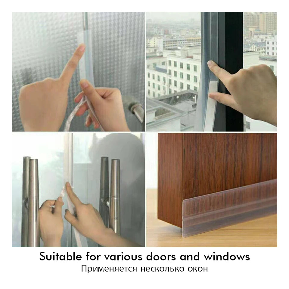 Car Door Window Seal Strip Transparent Weather Stripping Silicone Sealing Tape for RV Caravan Camper Motorhome Boat Door