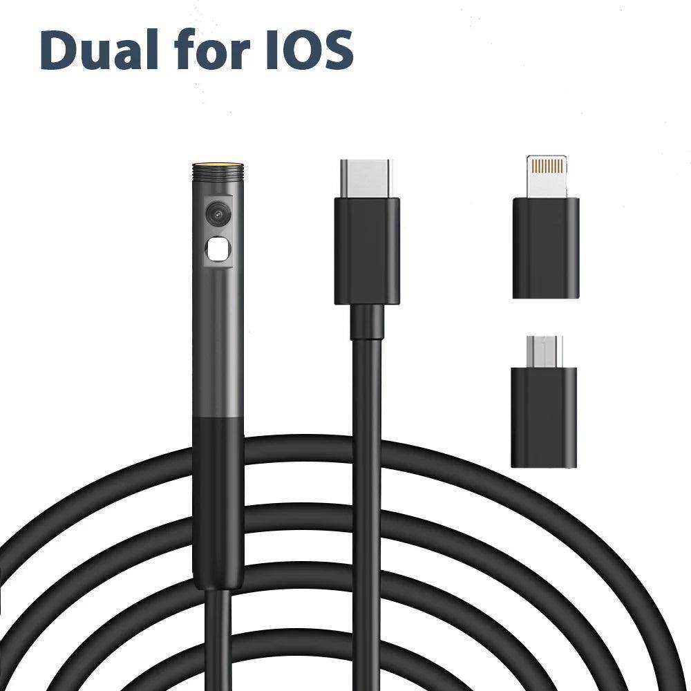 Endoscope Camera 8mm 3-in-1 , Dual/Single Lens, iOS/Android - P12 Hub Europe