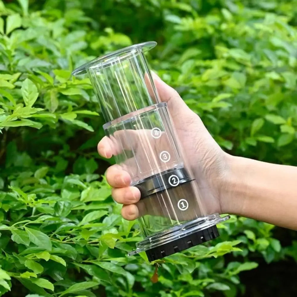 Portable Coffee Kettle Transparent Anti-slip Press Coffee Pot French Style Light Weight Hand Pour Coffee Maker Camping