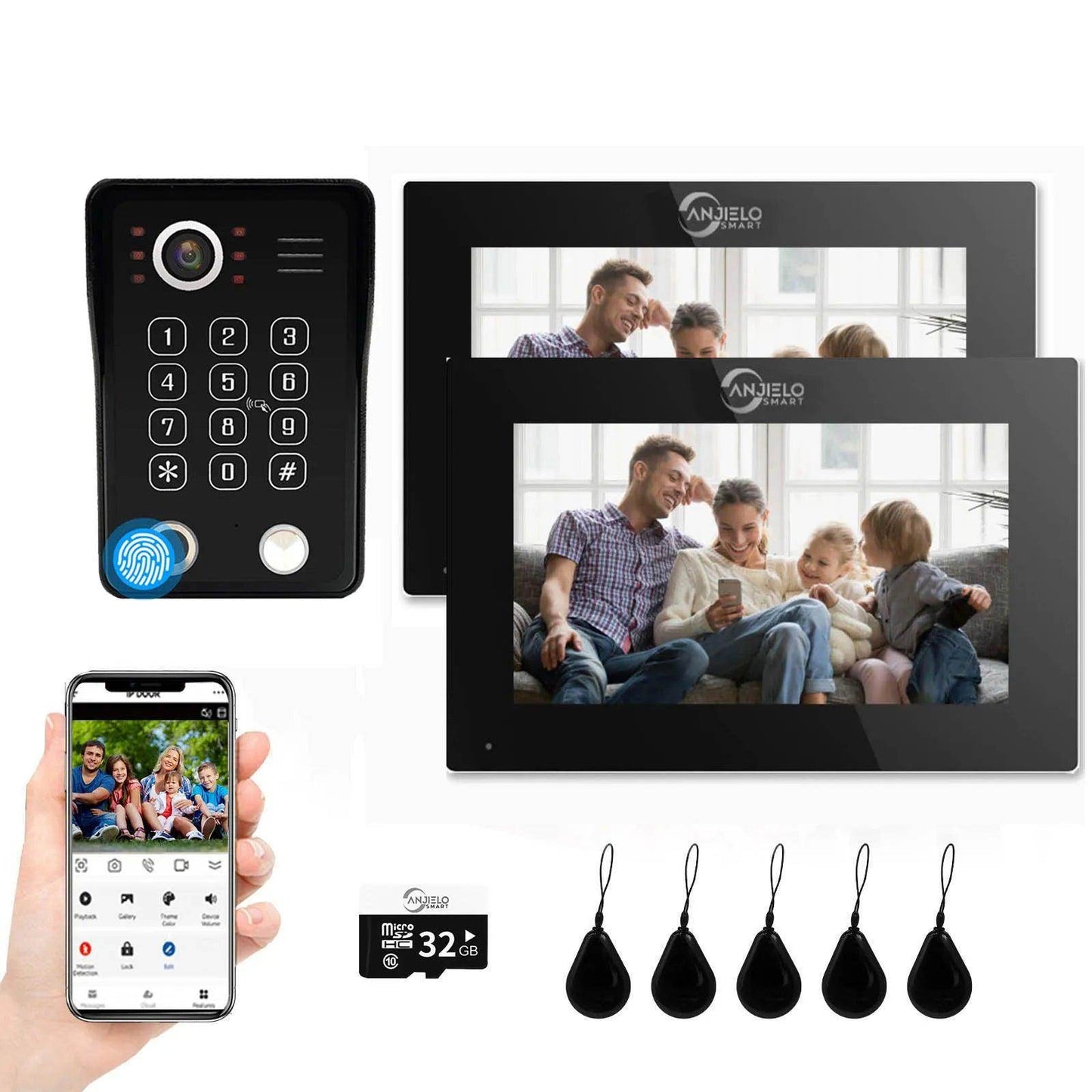 Intercom 1080P Fingerprint | 148° View, 5-in-1 Unlock - P12 Hub Europe