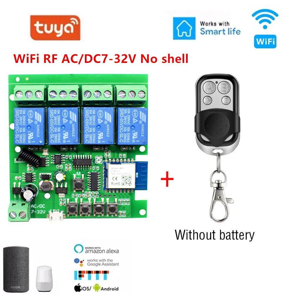 4-Channel WiFi Relay Switch 433MHz RF Alexa Smart Life - P12 Hub Europe