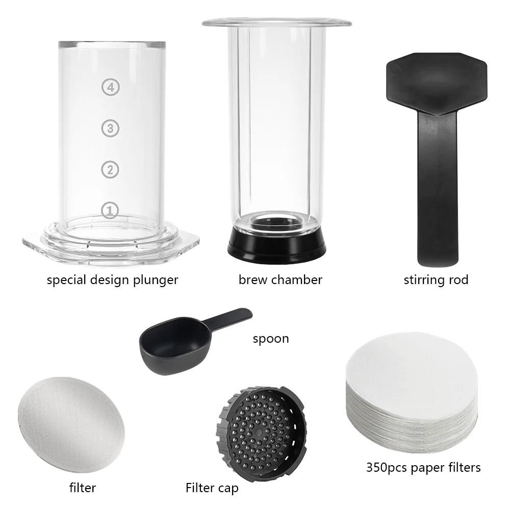 CAFEMASY Espresso Coffee Maker Portable French Press Coffee Pot Air press Barista Tools With 350pcs Filter Papers Coffee Machine