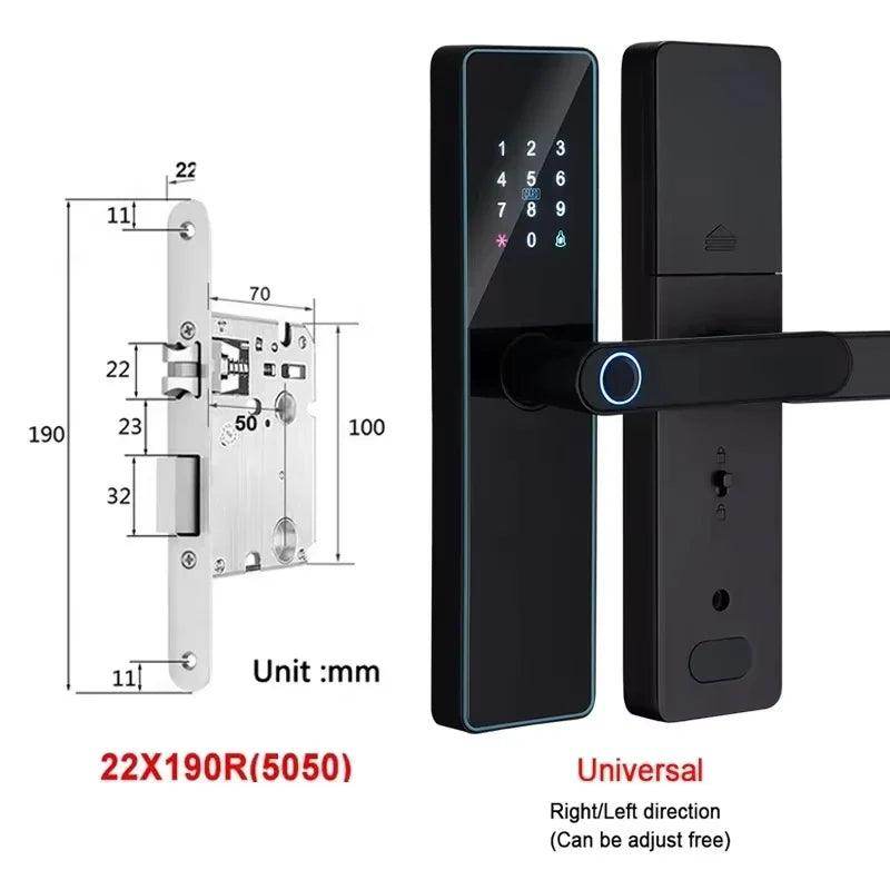 Fingerprint Door Lock | App, Remote, Handle, Card, Code - P12 Hub Europe