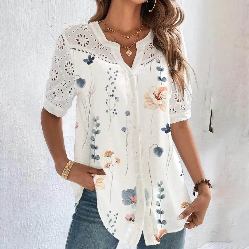 Women's Casual Lace Short Shirt - P12 Hub Europe