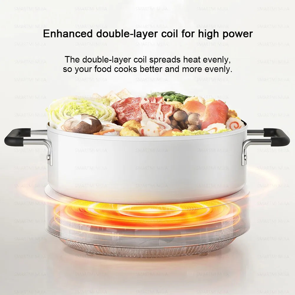 XIAOMI MIJIA Induction Cooker N1, 2100W High-Power, 6 Heat Levels, 8 Safety Protections, Easy Clean,Chinese Version With Adapter