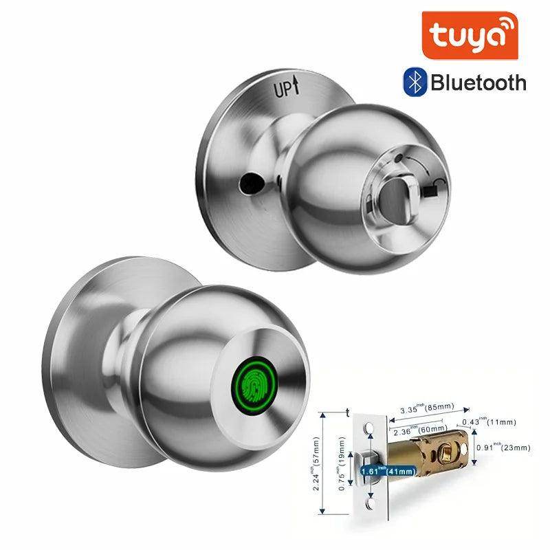 Fingerprint Smart Door Lock Bluetooth, Card, Code, Key, 35-75mm - P12 Hub Europe