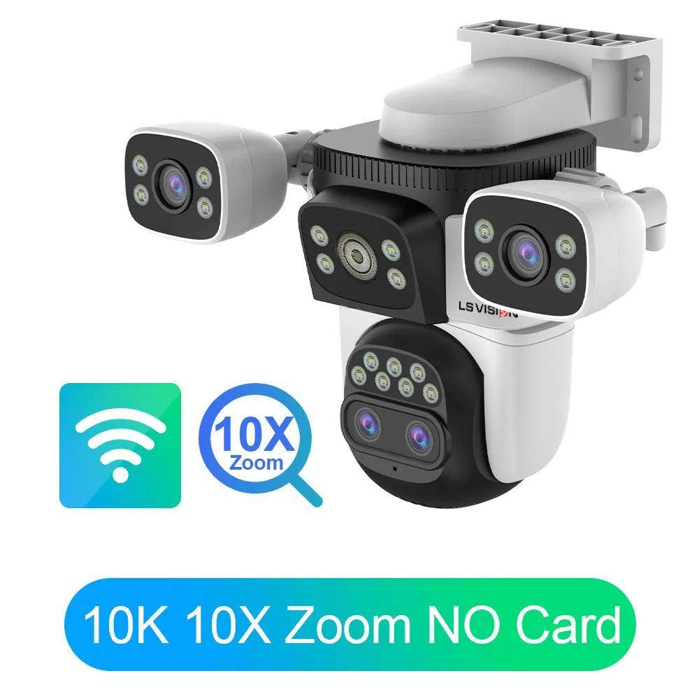 Camera 4-Lens WiFi 20MP 10K, 10x Zoom, Auto Track, Audio - P12 Hub Europe