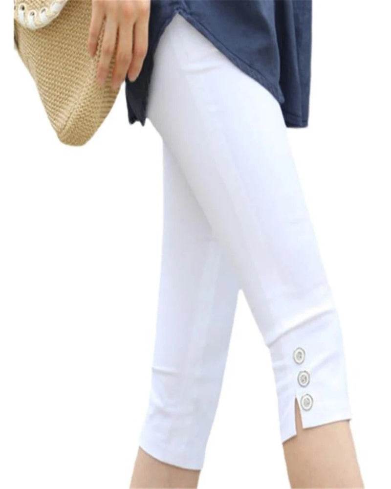 Women's Elastic High Waist Capris - P12 Hub Europe