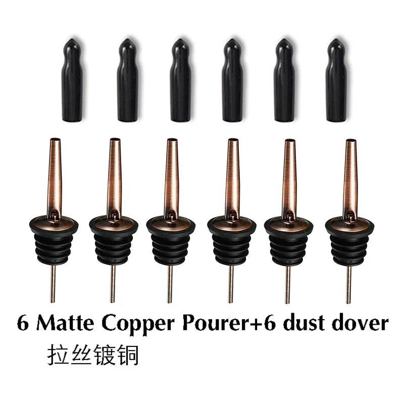 6PCS Stainless Steel Wine Pourer Stopper Bottle Pourer Spout Stopper Speed Pourer Bar Wine Accessories Set of 6 - P12 Hub Europe