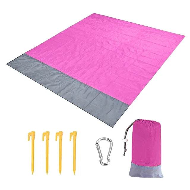 2x2.1m Waterproof Pocket Beach Mat Blanket Folding Camping Mattress Portable Lightweight Mat Outdoor Picnic Mat Sand Beach Towel - P12 Hub Europe