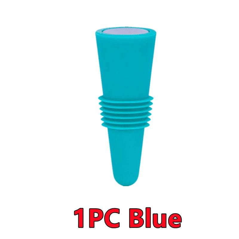 New 6/2/1PC Silicone Wine Bottle Stopper Set Whiskey Leak Proof Beer Champagne Bottle Cap Closer Wine Cork Lid Bar Accessories - P12 Hub Europe