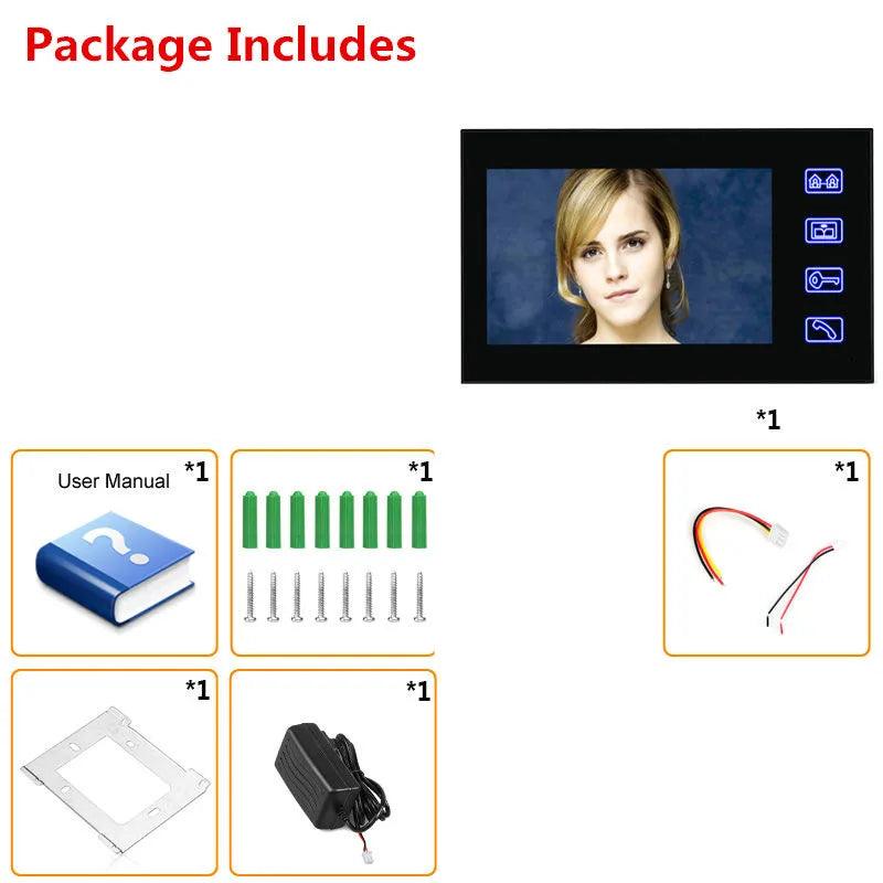 Video Intercom Kit 7"RFID, Password, Remote Unlock, Electric Lock - P12 Hub Europe
