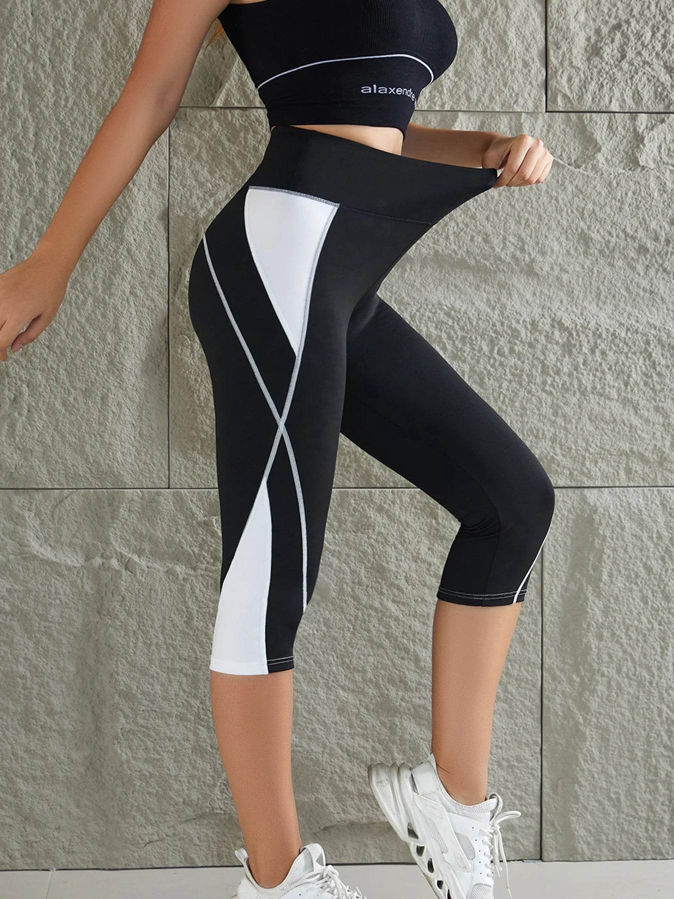 Women's Color Block Yoga Leggings - P12 Hub Europe