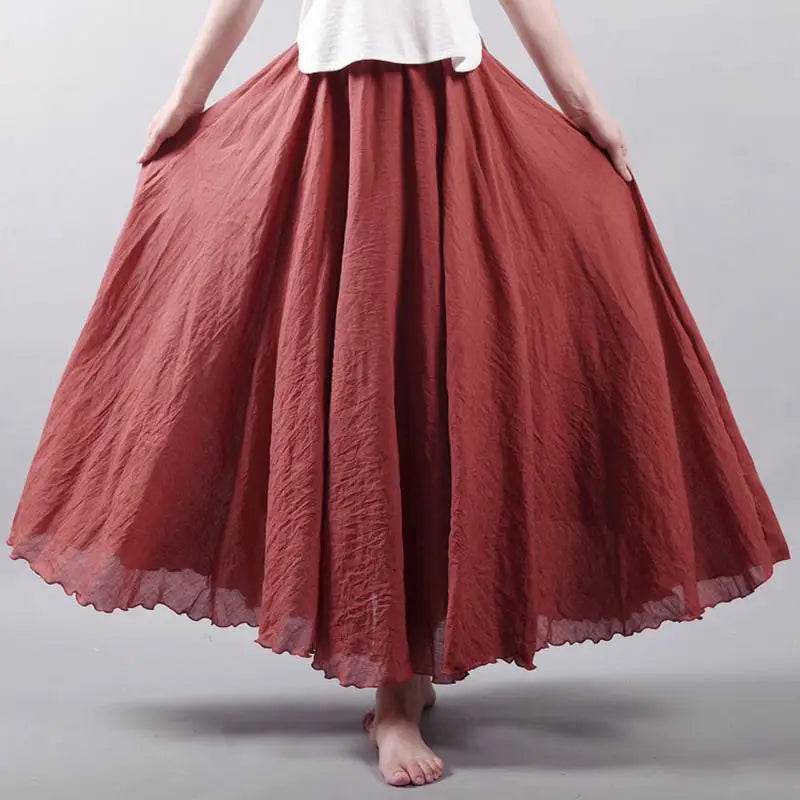 Women's Elegant Linen Maxi Skirt - P12 Hub Europe