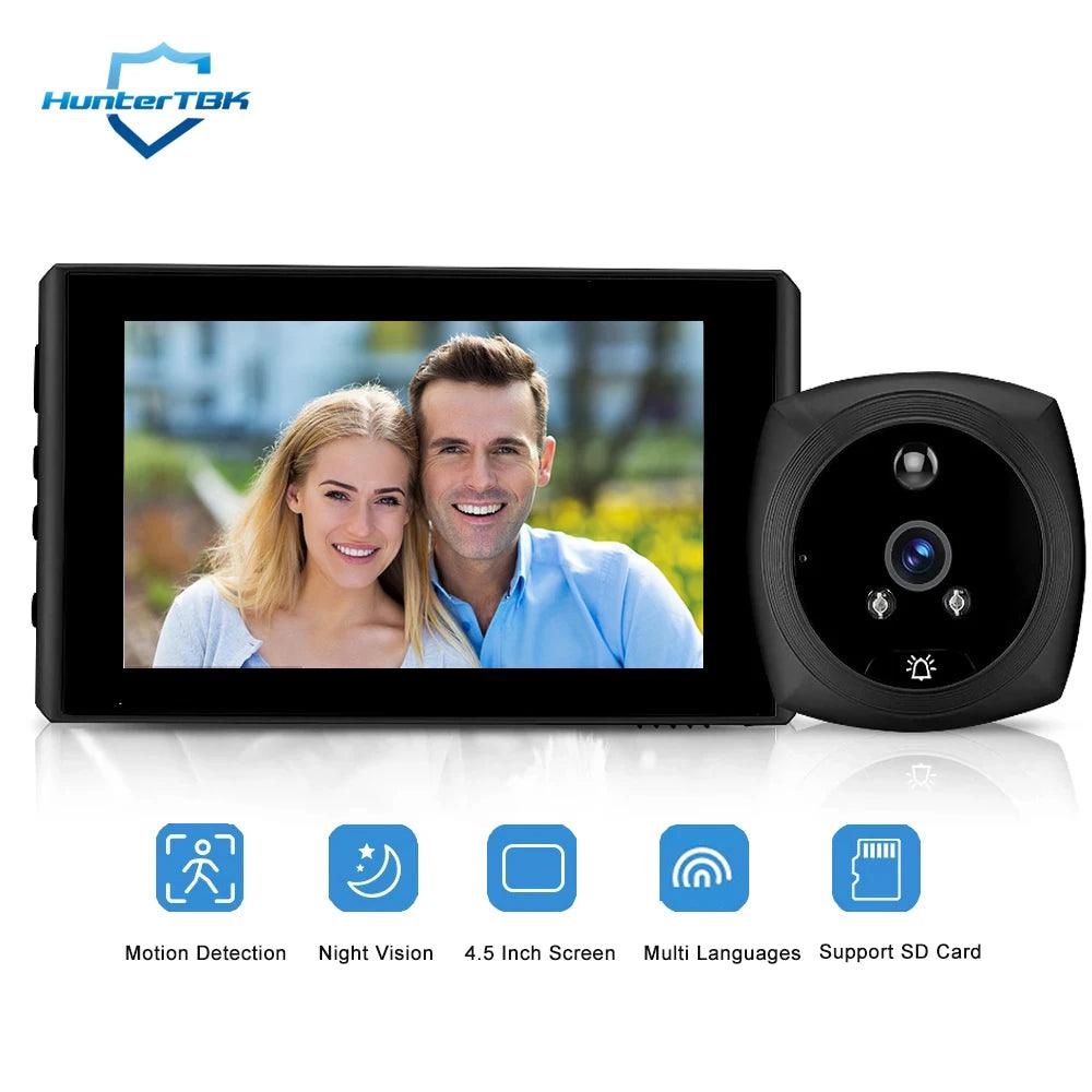 Digital Door Viewer 1080P | 4.5" Screen, PIR Night Vision Rechargeable