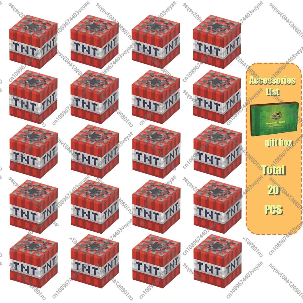 Magnetic Building Blocks Toys Build Mine World Magnet Cube Set for Kids 3+ DIY Models Children STEM Sensory Toys Holiday Gift