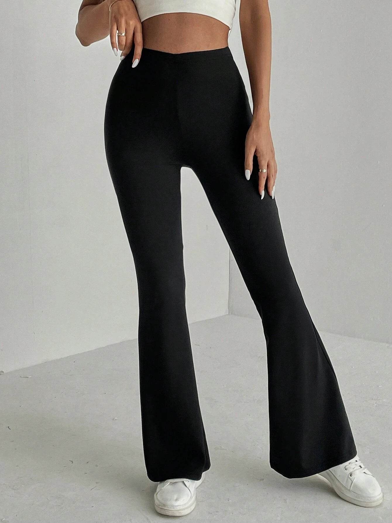Women's Plain High Waist Flares - P12 Hub Europe