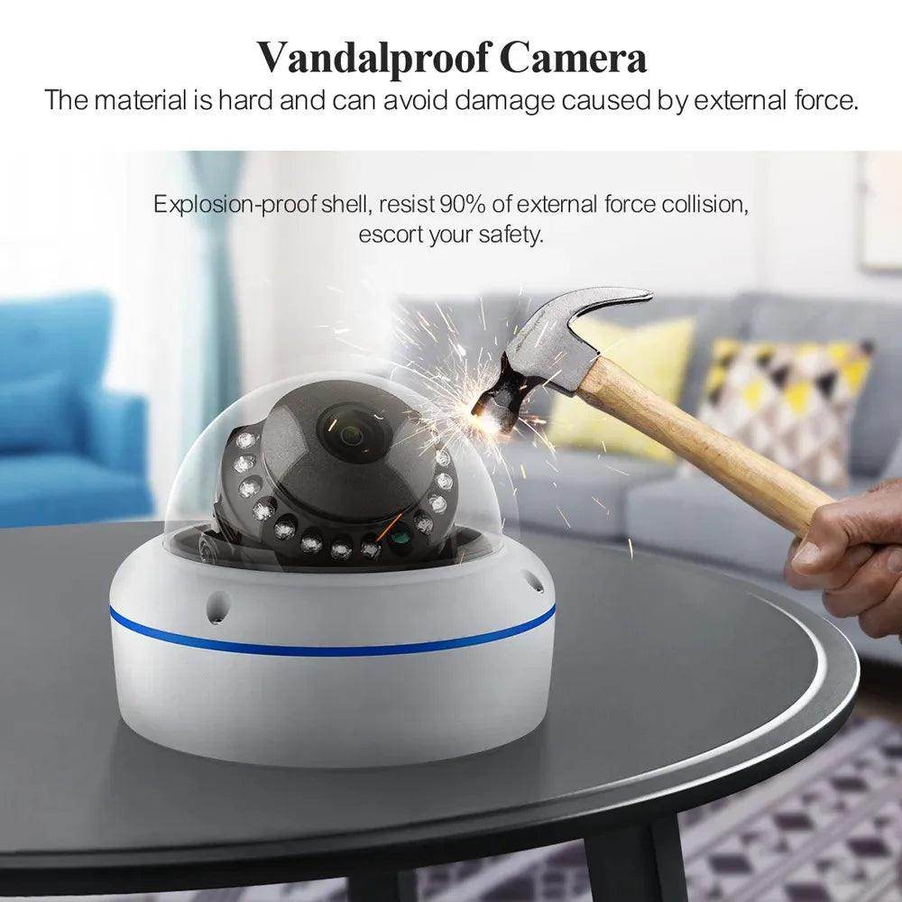 PoE Indoor Dome Camera 4/5MP Audio, Vandalproof CCTV - P12 Hub Europe