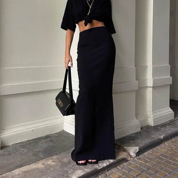 Women's Black Maxi Skirt - P12 Hub Europe