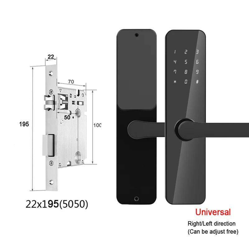 Smart Door Lock | Keypad, Card, Key, Bluetooth, 35-60mm - P12 Hub Europe