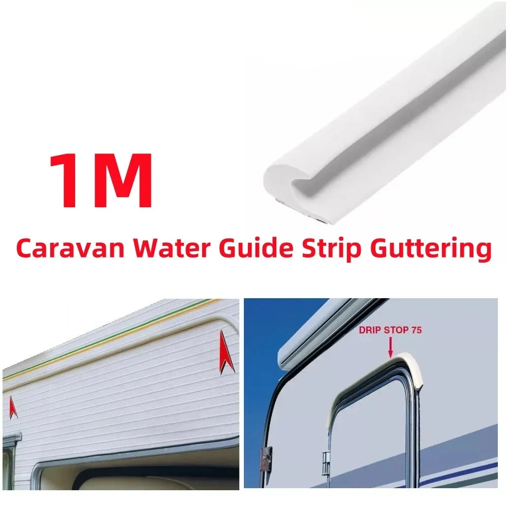1m Van Gutter Rain GuardDrip Stop Water Guide Rubber Waterproof Sealing Strip for Caravan Motorhome Camper RV Accessories