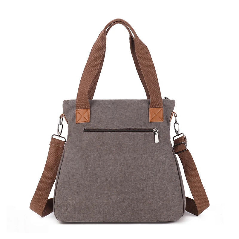 Cross-border large-capacity canvas women's bag, casual cross-body bag, Korean-style fashionable tote bag, simple handbag, new st
