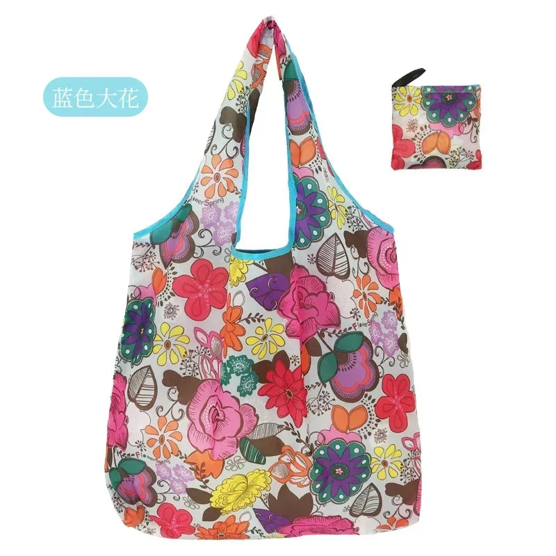 Large Reusable Shopping Bag for Women Shopper Tote Folding Bag Eco-Friendly Reusable Foldable Grocery Case Handbags Storage Bags