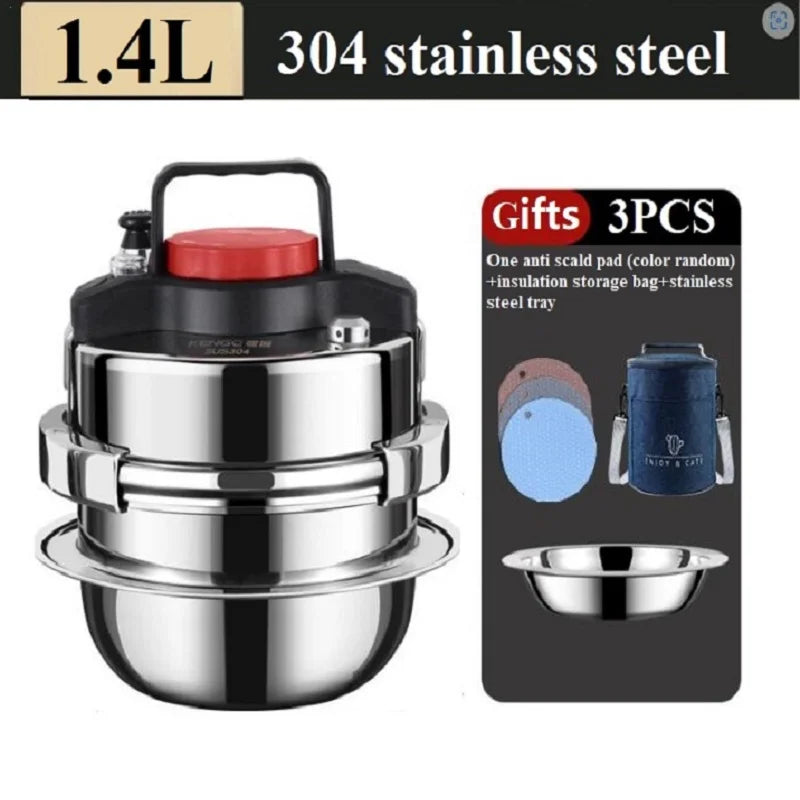 304 Stainless Steel Outdoor Camping Portable Micro Pressure Cooker Household Mini Pressure Cooker 5-minute Quick Cooking Pot