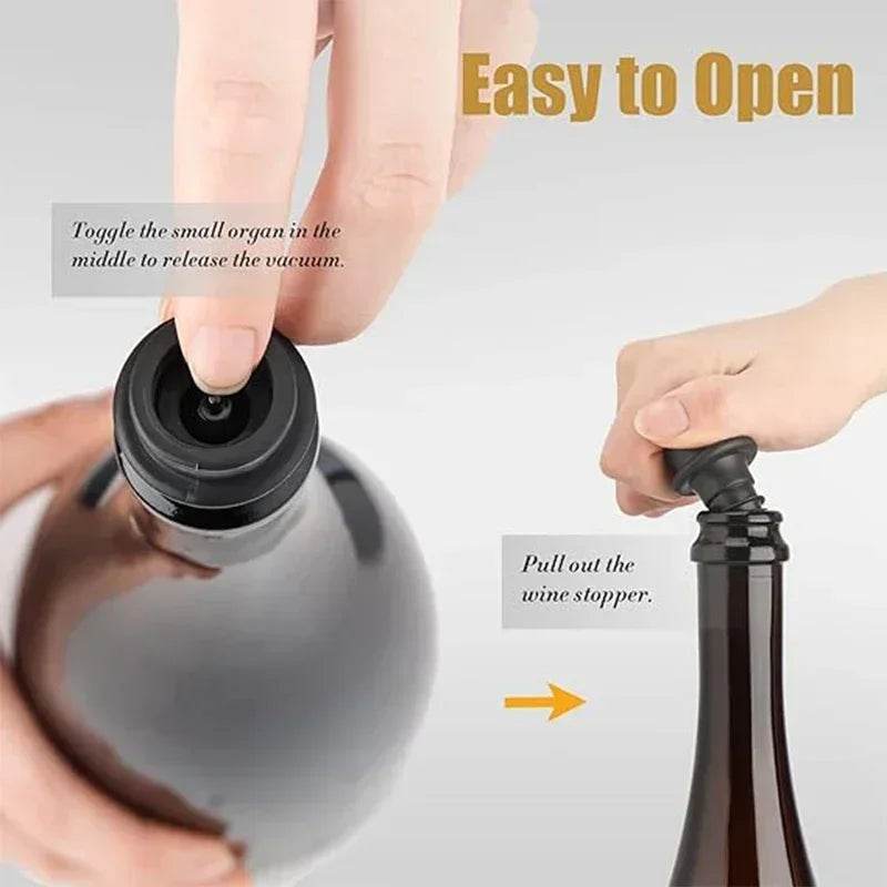 Bar Household Stainless Steel Red Wine Stopper Vacuum Pump Red Wine Vacuum Pump Champagne Stopper - P12 Hub Europe