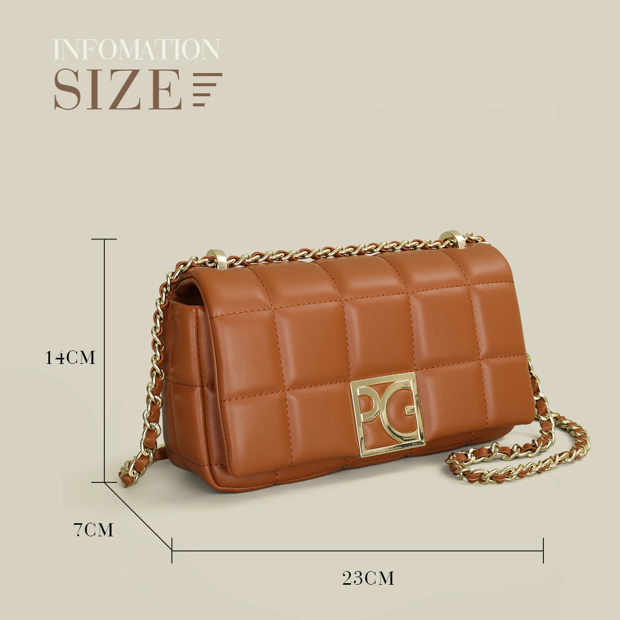 PG PATSY GARIS Luxury Brand Design Bright Ladies Crossbody Bag 2024 New Leather Refined Elegant Ladies Commuter Banquet Bag