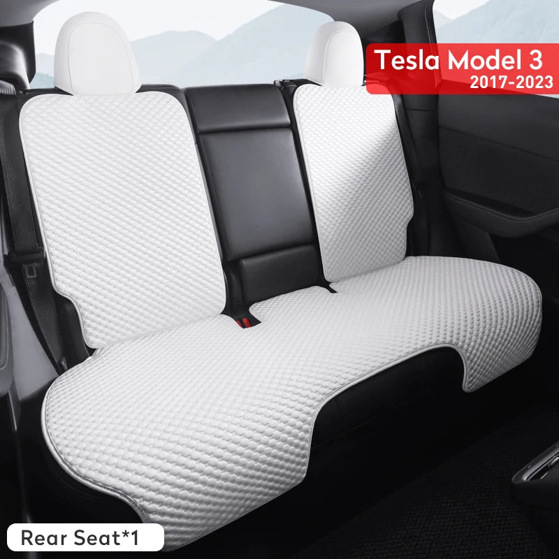 For Tesla Model 3 /Y Car Seat Cover For 2020-2025 Tesla Model 3/Y 5-Seat Ice Silk Seat Cushion Summer Breathable Car Accessories