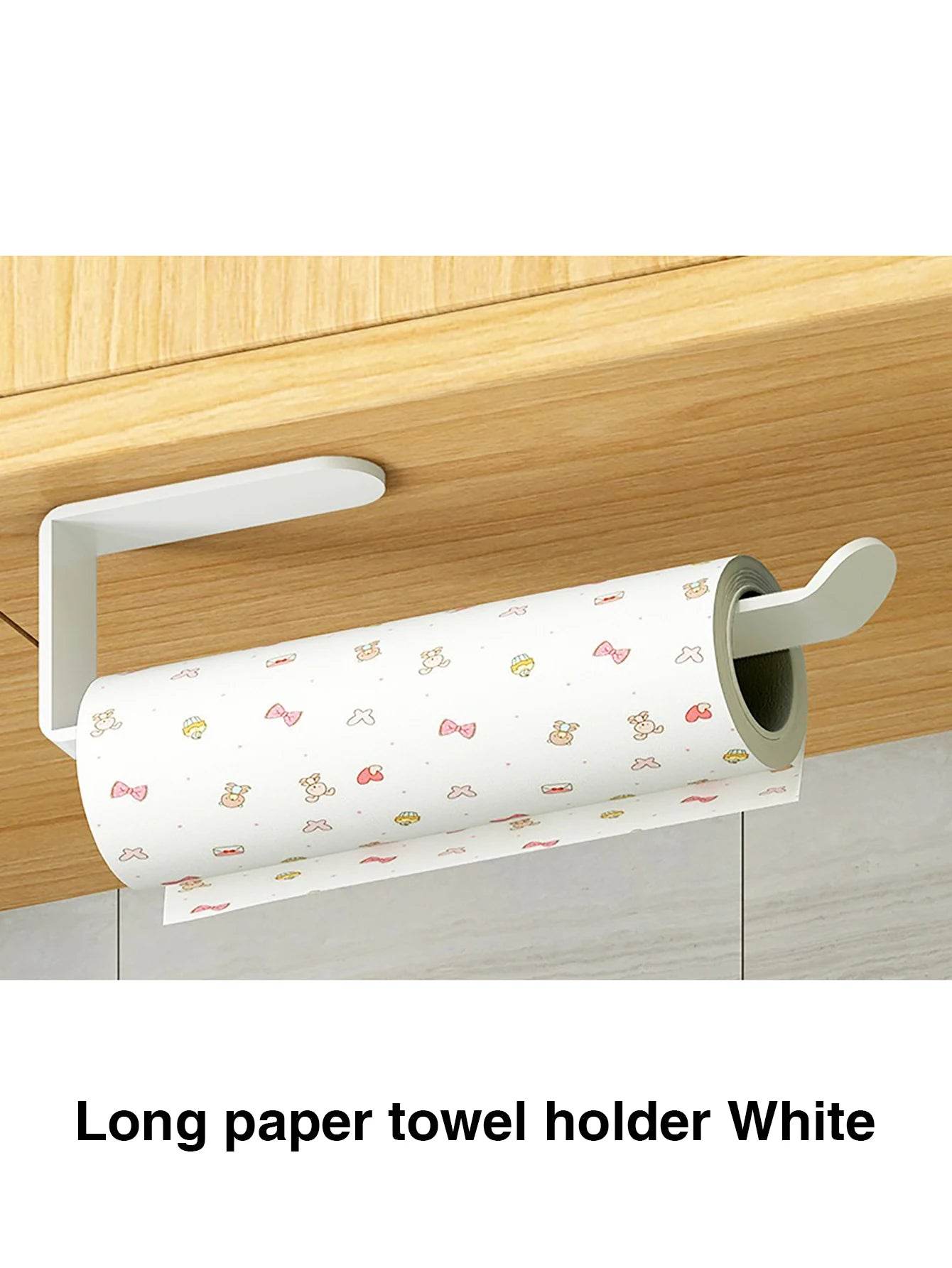 Acrylic Toilet Paper Holder Tissue Rack Wall Mounted Bathroom Kitchen Roll Holder Paper Tissue Rack Hook Modern Black Hanger - P12 Hub Europe
