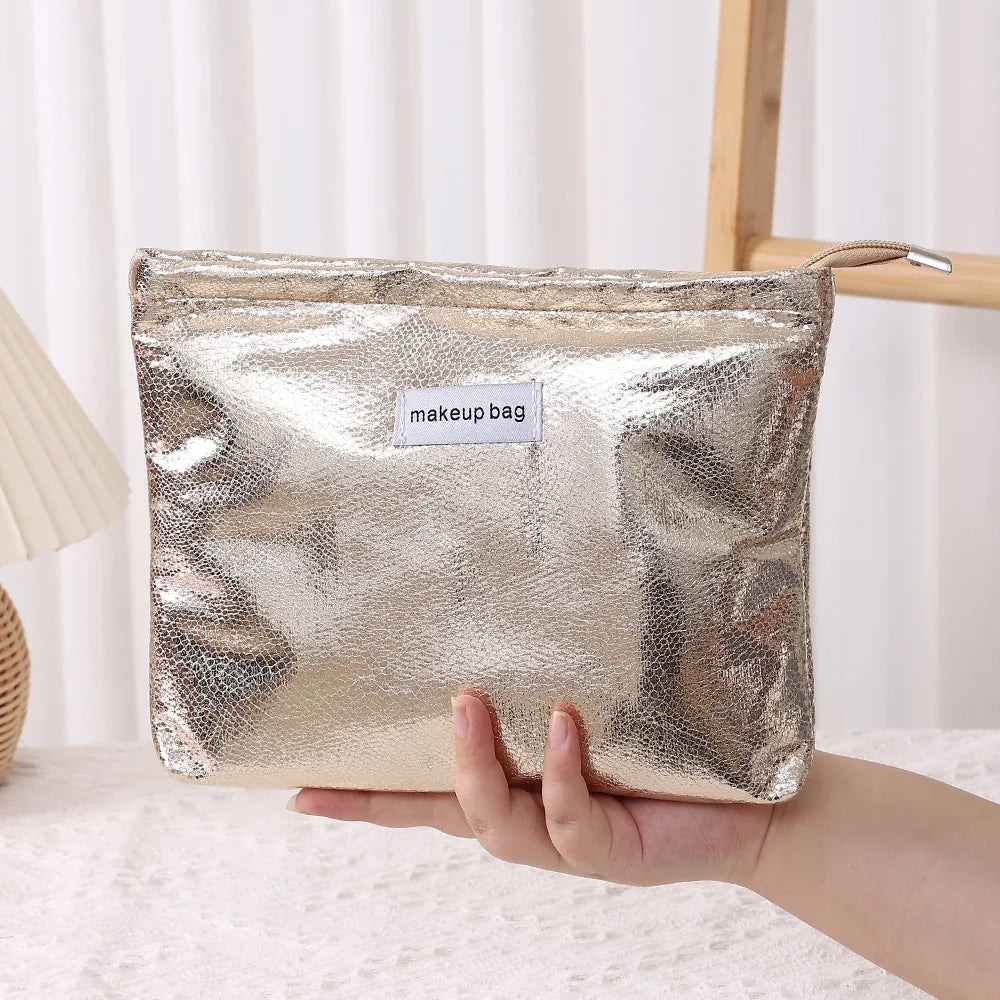 Fashion Shiny Sequins Cosmetic Bag Portable Women Clutch Zipper Pouch Handbag Makeup Toiletries Storage Square Bags Wholesale