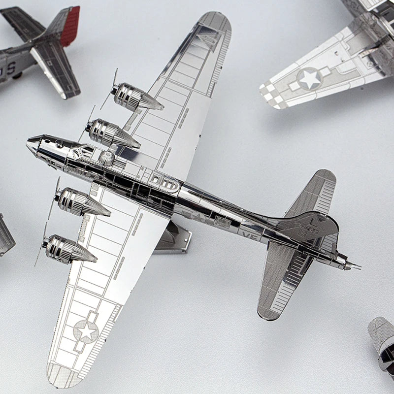 Plane 3D Metal Puzzle Model Kit DIY Laser Cut Puzzles Jigsaw Toy For Children