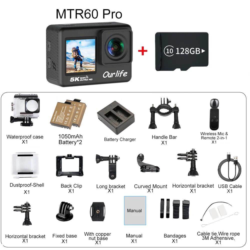 5K Action Camera Ourlife MTR60 ProTouchscreen, EIS, Waterproof - P12 Hub Europe
