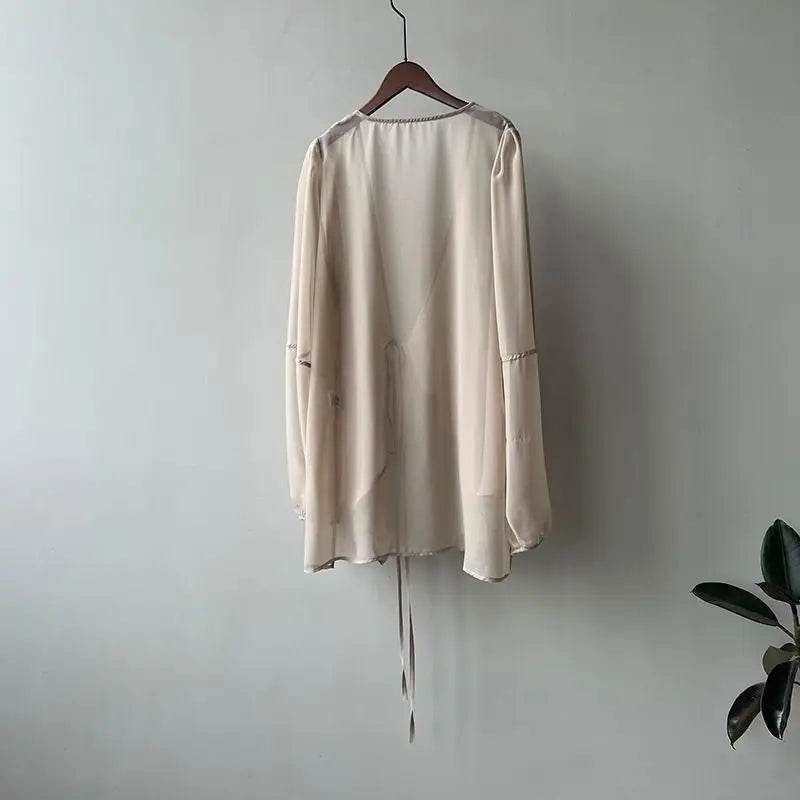 Women's V-neck Chiffon Loose Shirt - P12 Hub Europe