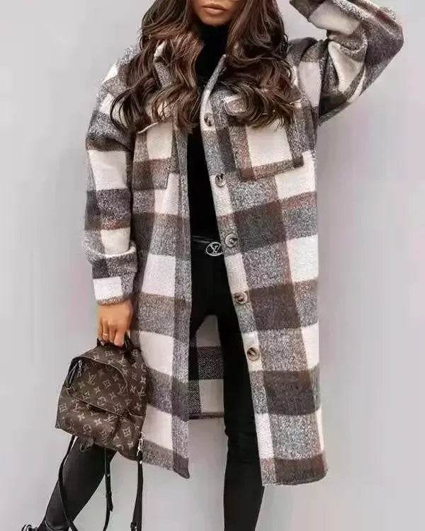 Plaid Wool Blend Shirt Coat - P12 Hub Europe